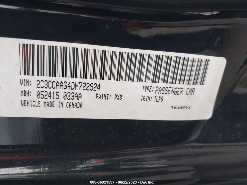 2013 CHRYSLER 300 - 2C3CCAAG4DH722924