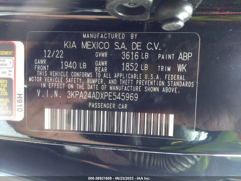 2023 KIA RIO LX/S - 3KPA24ADXPE545969