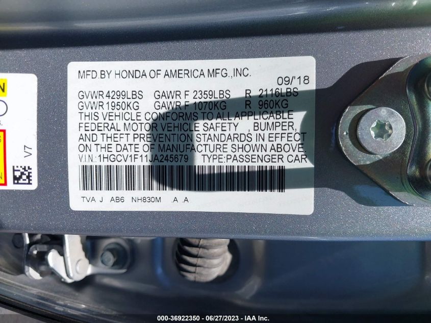 2018 HONDA ACCORD SEDAN LX 1.5T - 1HGCV1F11JA245679