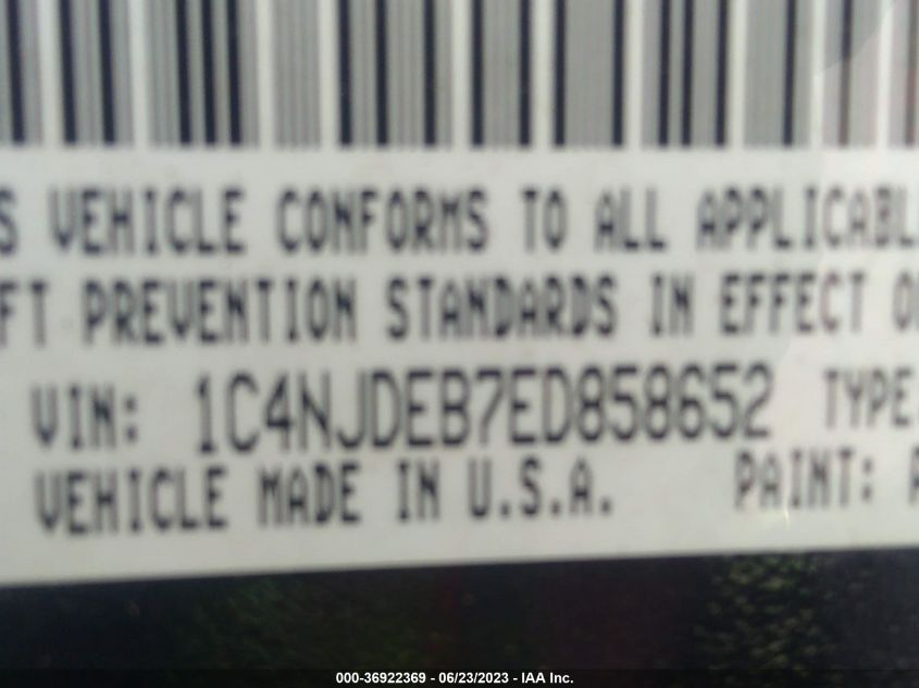 2014 JEEP COMPASS LATITUDE - 1C4NJDEB7ED858652