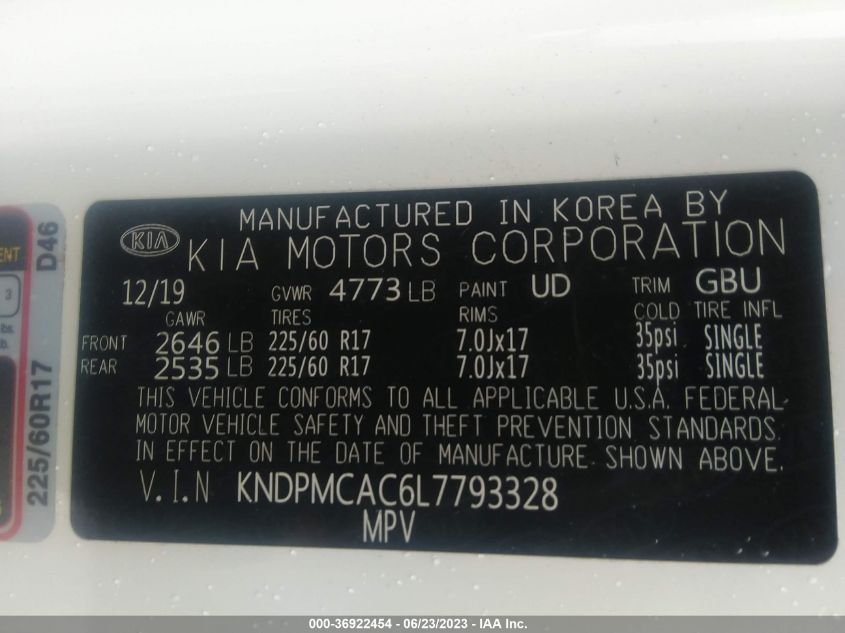 2020 KIA SPORTAGE LX - KNDPMCAC6L7793328