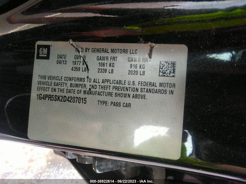 2013 BUICK VERANO CONVENIENCE GROUP - 1G4PR5SK2D4207015