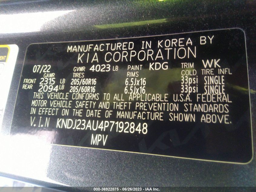 2023 KIA SOUL LX - KNDJ23AU4P7192848