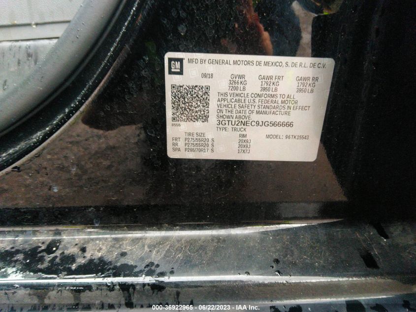 2018 GMC SIERRA 1500 SLT - 3GTU2NEC9JG566666