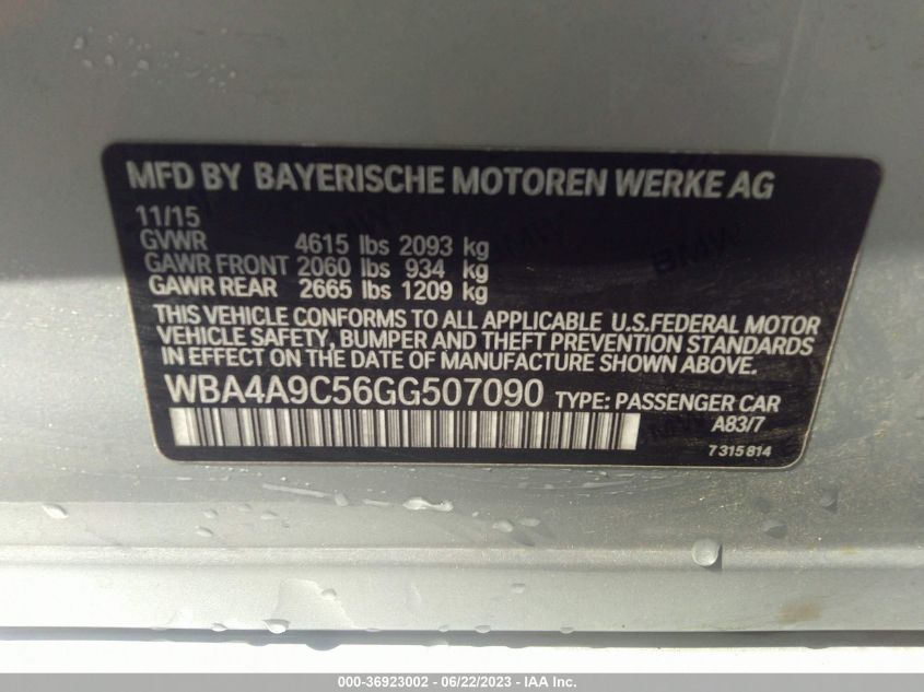 2016 BMW 4 SERIES 428I - WBA4A9C56GG507090