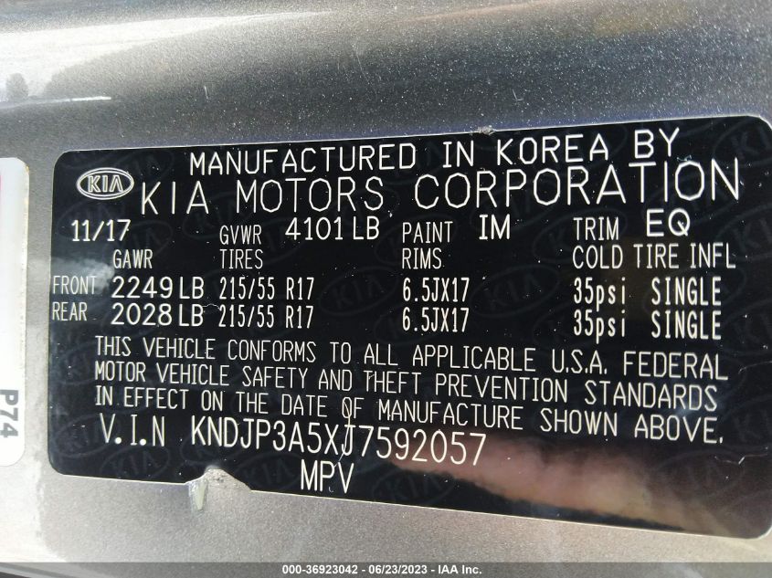 2018 KIA SOUL + - KNDJP3A5XJ7592057