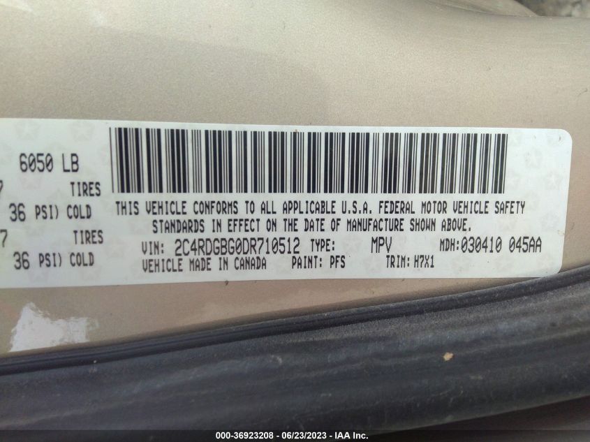 2013 DODGE GRAND CARAVAN SE - 2C4RDGBG0DR710512