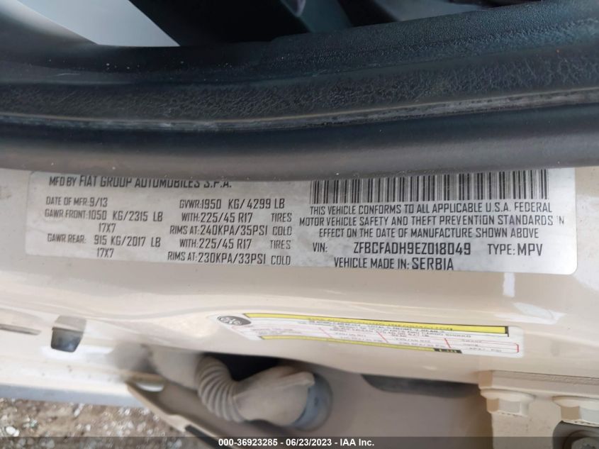 2014 FIAT 500L TREKKING - ZFBCFADH9EZ018049