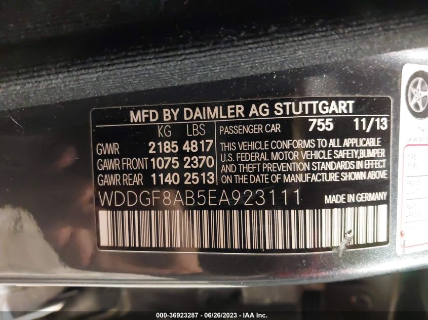 2014 MERCEDES-BENZ C-CLASS C 300 - WDDGF8AB5EA923111