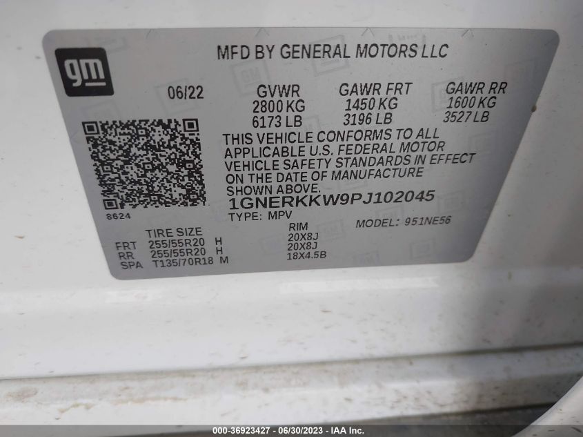 2023 CHEVROLET TRAVERSE PREMIER - 1GNERKKW9PJ102045