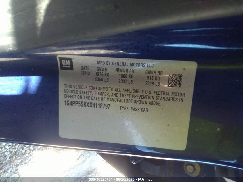 2013 BUICK VERANO - 1G4PP5SKXD4118797