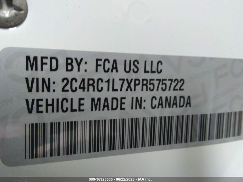 2023 CHRYSLER PACIFICA - 2C4RC1L7XPR575722