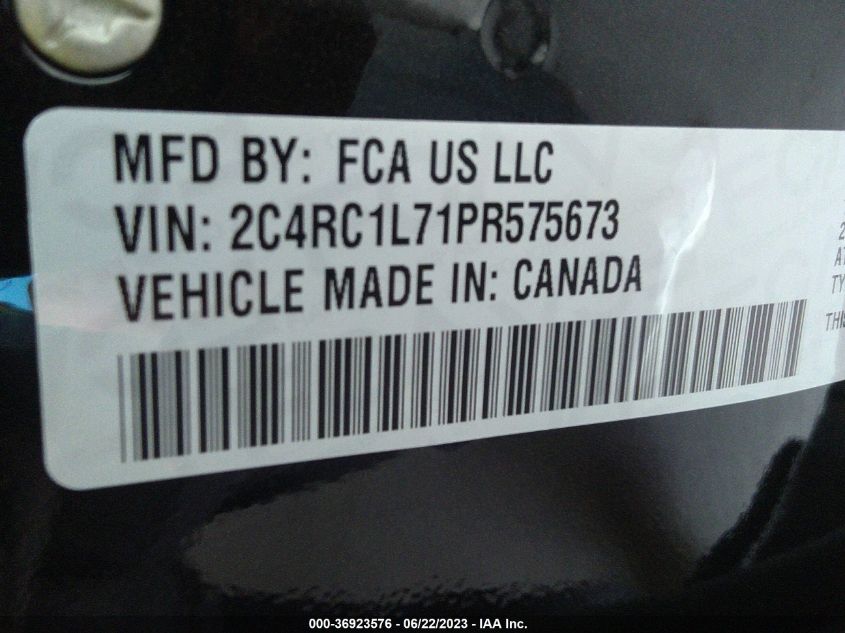 2023 CHRYSLER PACIFICA - 2C4RC1L71PR575673