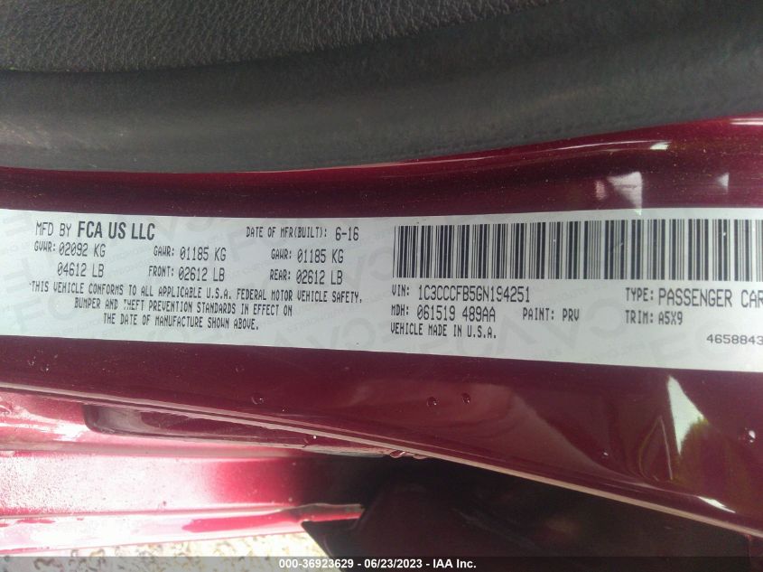 2016 CHRYSLER 200 TOURING - 1C3CCCFB5GN194251