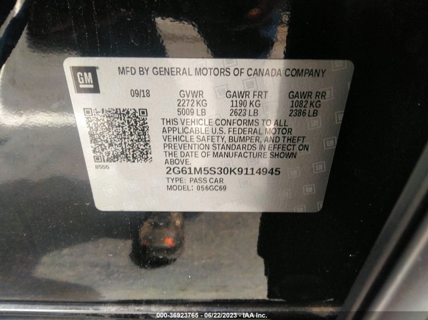 2019 CADILLAC XTS LUXURY - 2G61M5S30K9114945