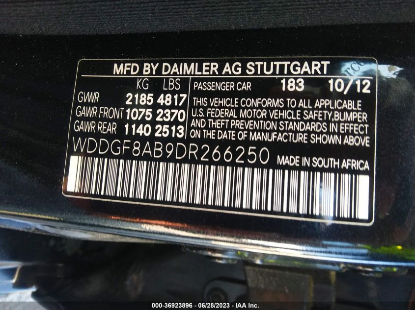 2013 MERCEDES-BENZ C-CLASS C 300 - WDDGF8AB9DR266250