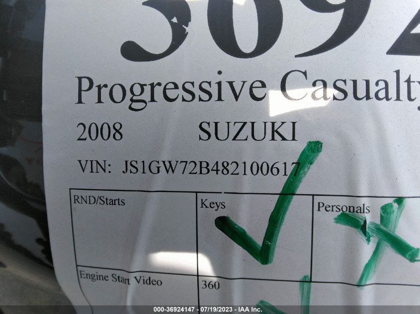 2008 SUZUKI GSF1250 SA - JS1GW72B482100617