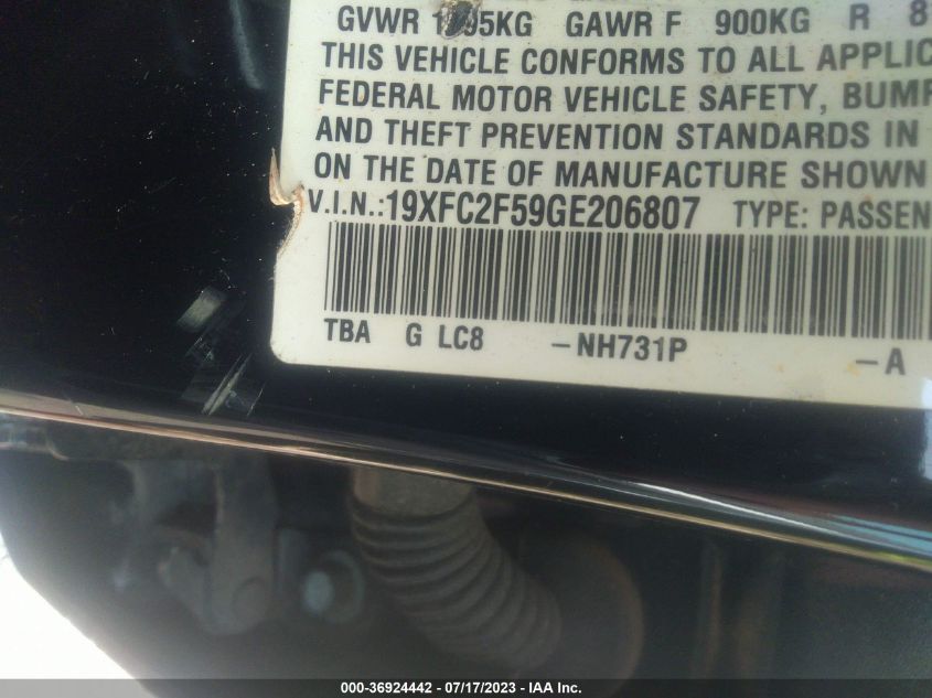 2016 HONDA CIVIC SEDAN LX - 19XFC2F59GE206807
