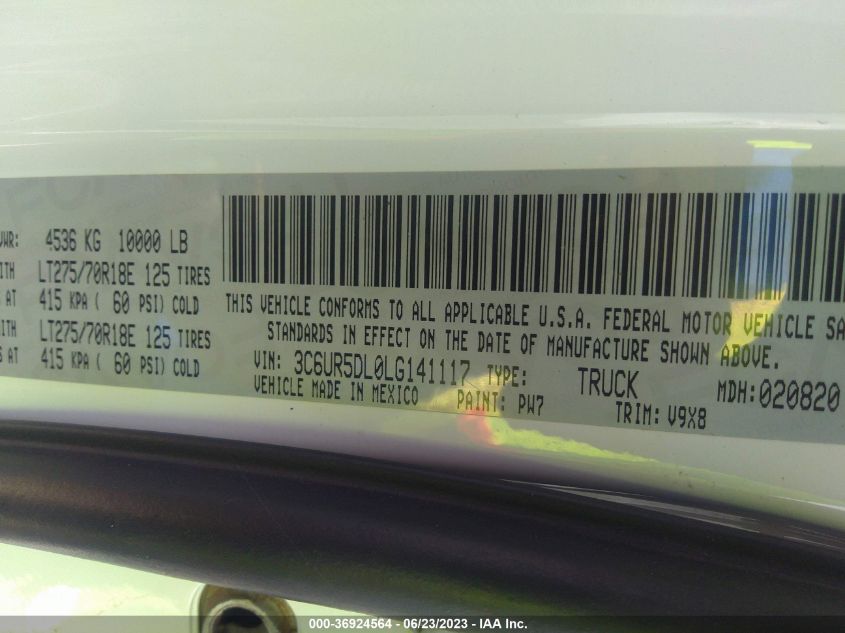 2020 RAM 2500 BIG HORN - 3C6UR5DL0LG141117