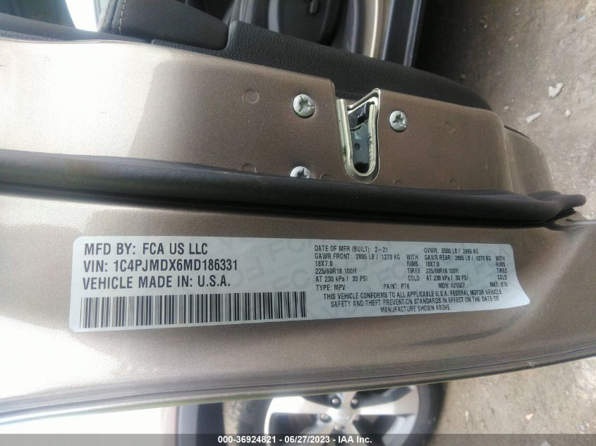 2021 JEEP CHEROKEE LIMITED - 1C4PJMDX6MD186331