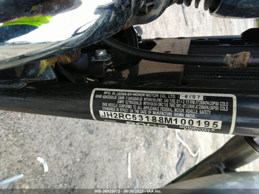 2008 HONDA VT750 C2 JH2RC53188M100195