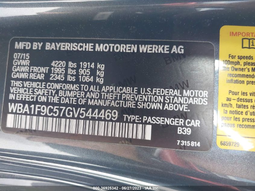 2016 BMW 2 SERIES 228I - WBA1F9C57GV544469