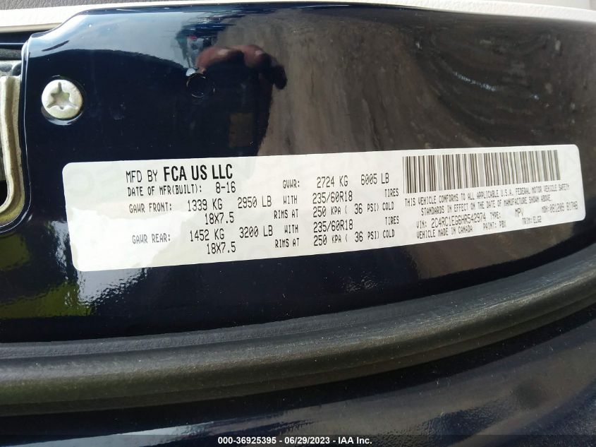 2017 CHRYSLER PACIFICA TOURING-L PLUS - 2C4RC1EG6HR542974