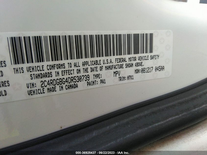 2013 DODGE GRAND CARAVAN AMERICAN VALUE PKG - 2C4RDGBG4DR530739