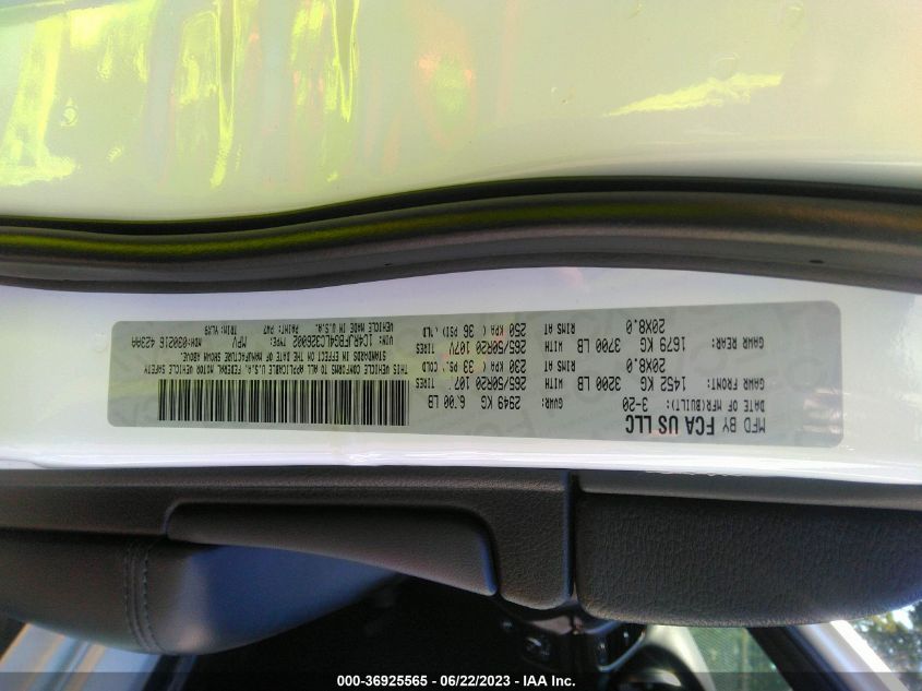 2020 JEEP GRAND CHEROKEE LIMITED X - 1C4RJFBG4LC326002