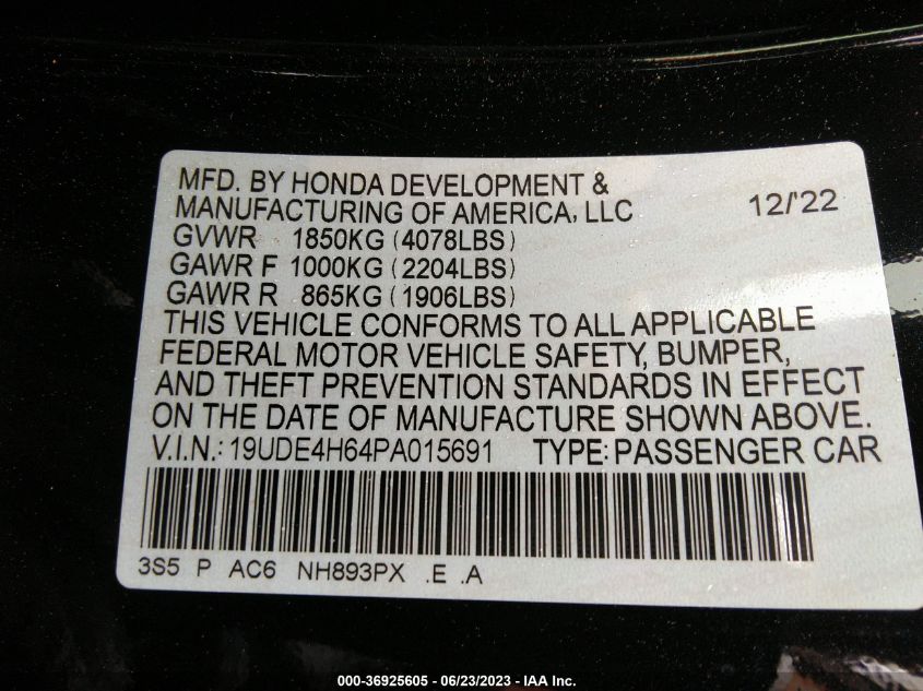 2023 ACURA INTEGRA A-SPEC TECH - 19UDE4H64PA015691
