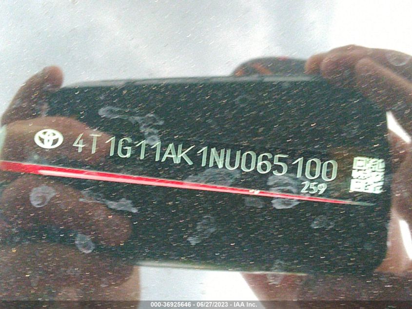 2022 TOYOTA CAMRY SE - 4T1G11AK1NU065100