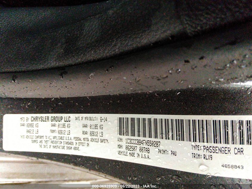 2015 CHRYSLER 200 S - 1C3CCCBB4FN550287