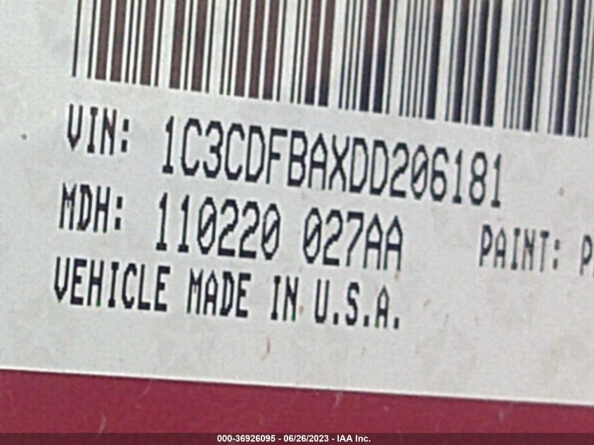 2013 DODGE DART SXT - 1C3CDFBAXDD206181