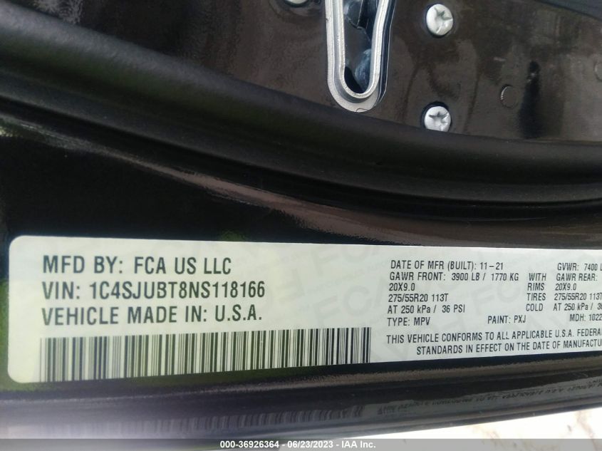 2022 JEEP WAGONEER SERIES II 1C4SJUBT8NS118166