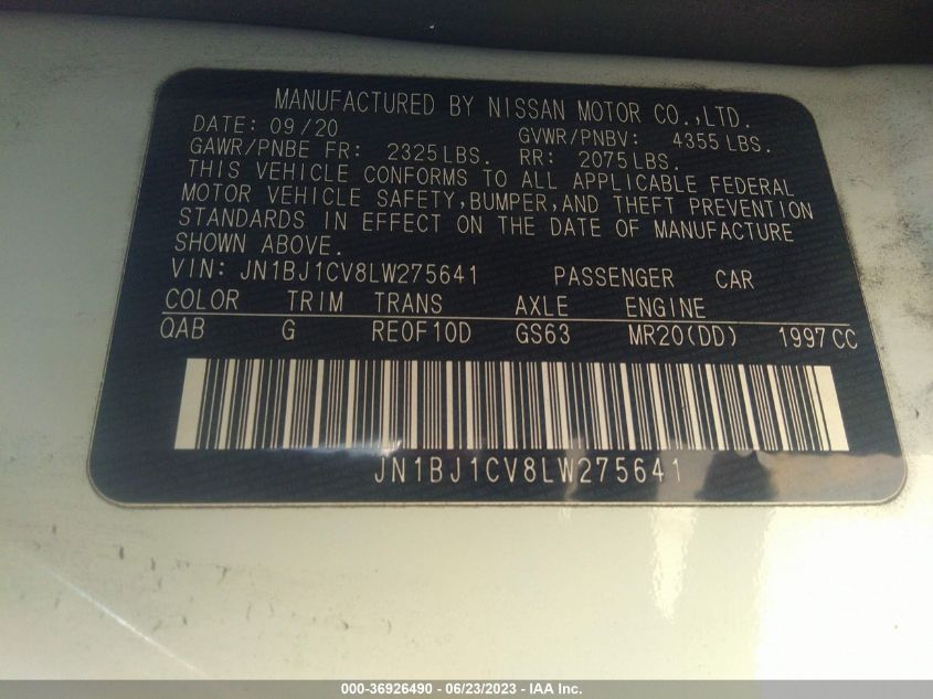 2020 NISSAN ROGUE SPORT SV - JN1BJ1CV8LW275641