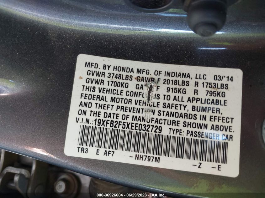 2014 HONDA CIVIC SEDAN LX - 19XFB2F5XEE032729