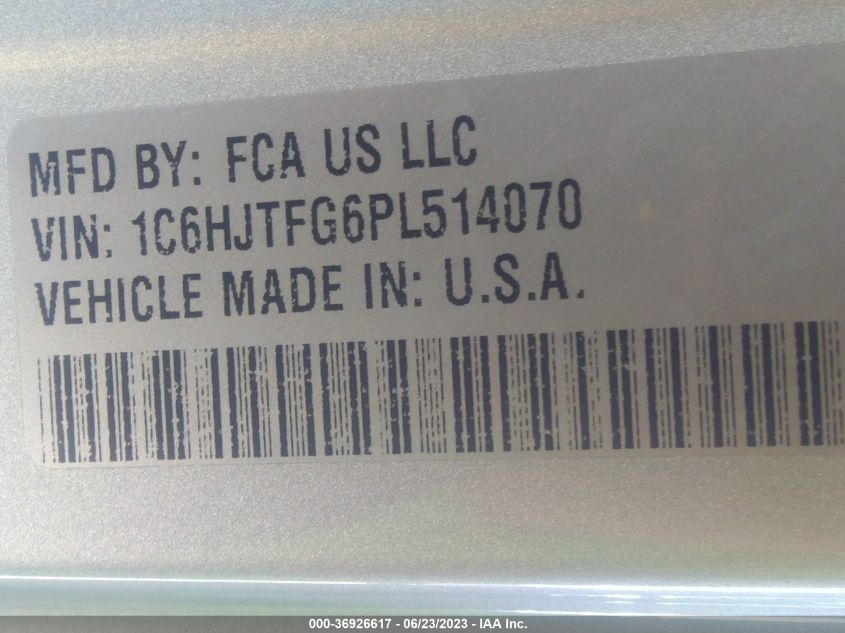 2023 JEEP GLADIATOR OVERLAND - 1C6HJTFG6PL514070