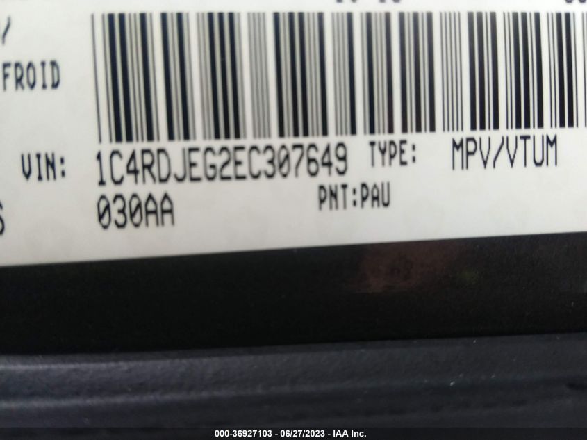 2014 DODGE DURANGO CITADEL - 1C4RDJEG2EC307649