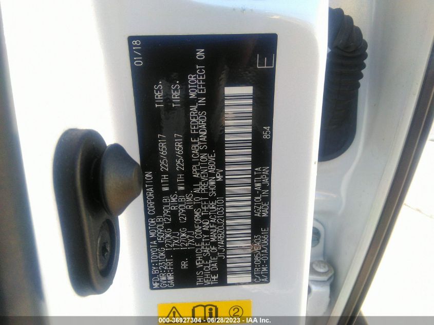 2018 LEXUS NX 300/BASE/F SPORT - JTJYARBZ0J2103101