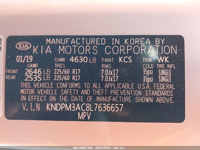 2020 KIA SPORTAGE LX - KNDPM3AC8L7636657