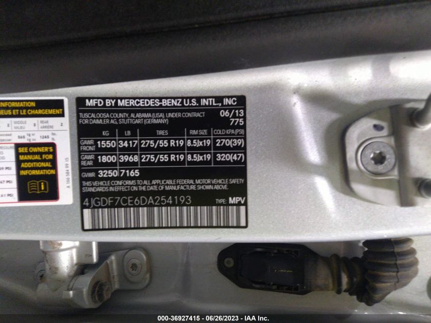 2013 MERCEDES-BENZ GL-CLASS GL 450 4JGDF7CE6DA254193