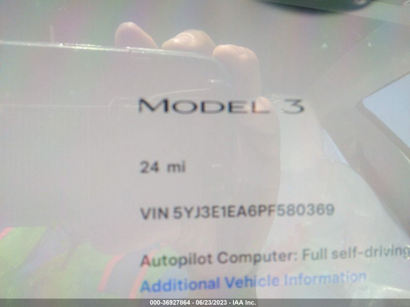 2023 TESLA MODEL 3 - 5YJ3E1EA6PF580369