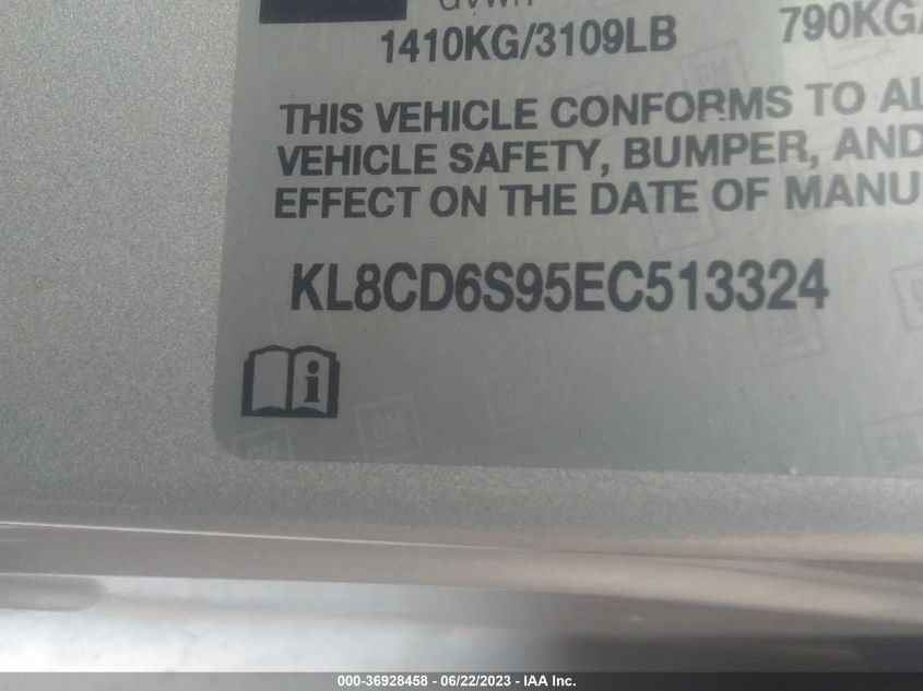 2014 CHEVROLET SPARK LT - KL8CD6S95EC513324