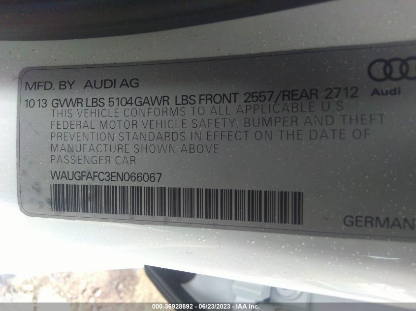 2014 AUDI A6 PREMIUM PLUS - WAUGFAFC3EN066067