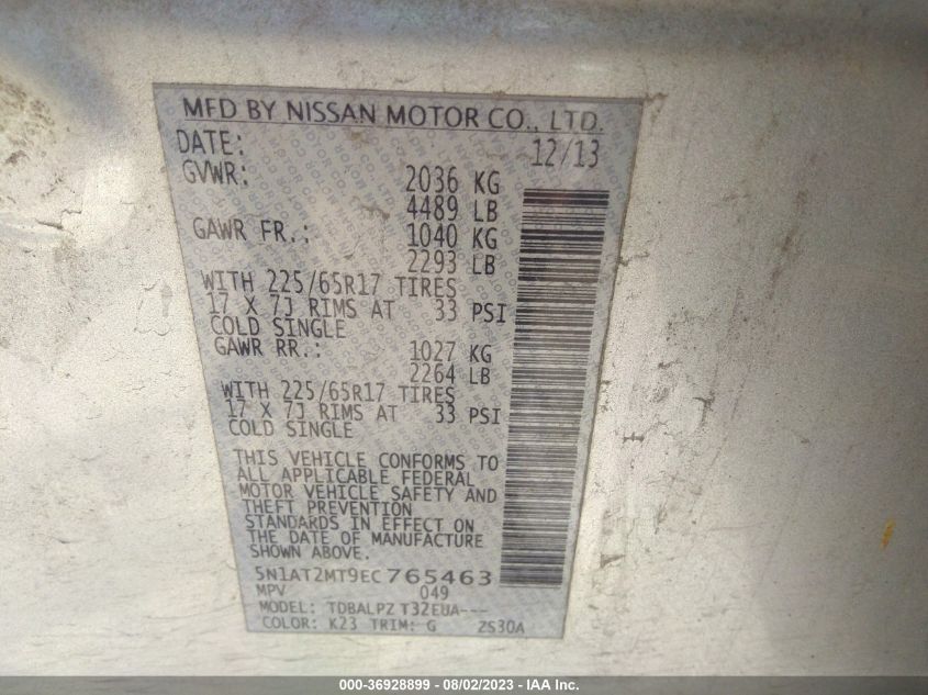2014 NISSAN ROGUE S - 5N1AT2MT9EC765463