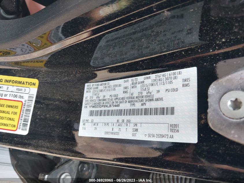 2022 FORD BRONCO BASE/BIG BEND 1FMEE5DP8NLB79448