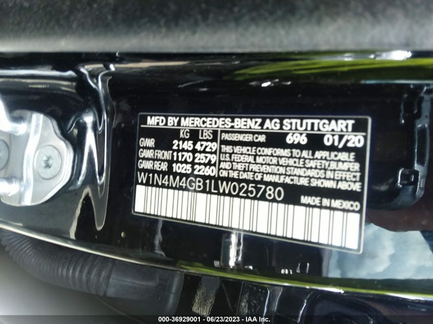 2020 MERCEDES-BENZ GLB GLB 250 - W1N4M4GB1LW025780