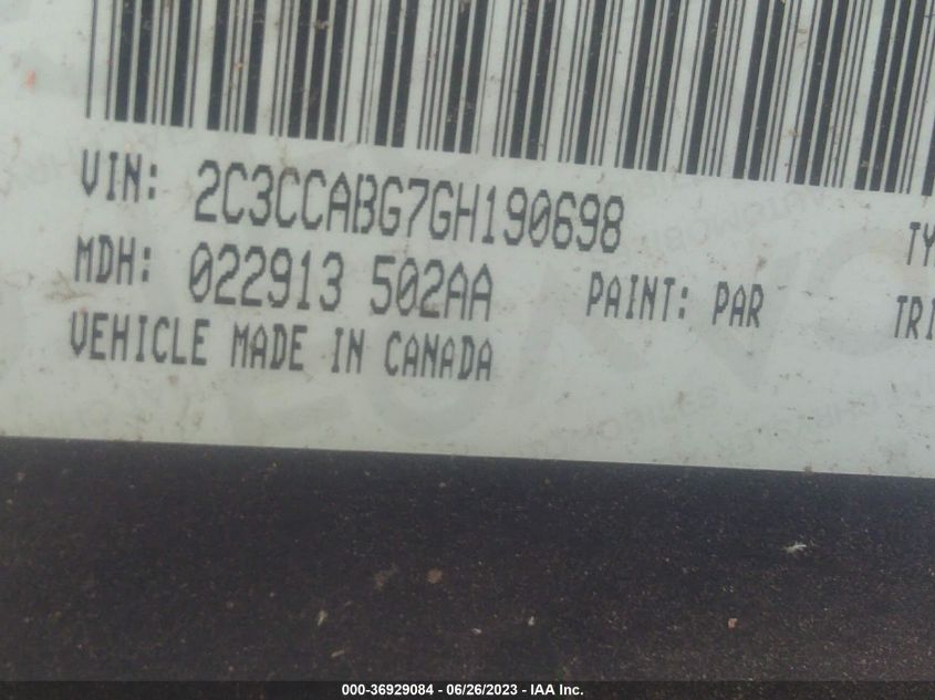 2016 CHRYSLER 300 300S - 2C3CCABG7GH190698