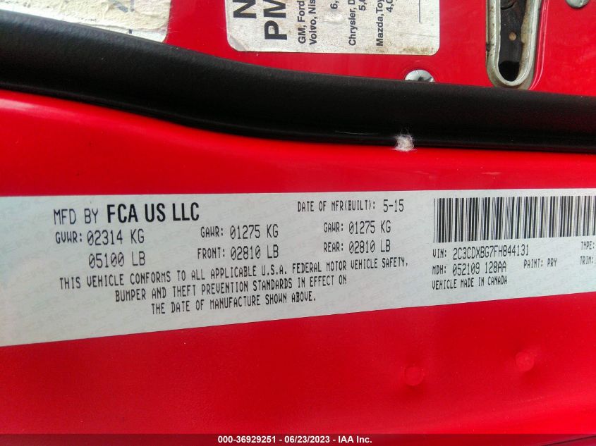 2015 DODGE CHARGER SE - 2C3CDXBG7FH844131