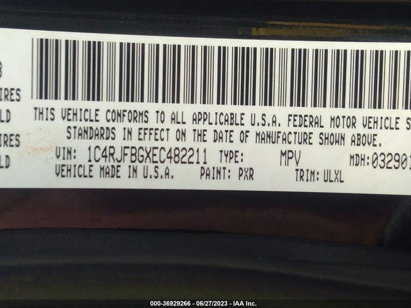 2014 JEEP GRAND CHEROKEE LIMITED - 1C4RJFBGXEC482211